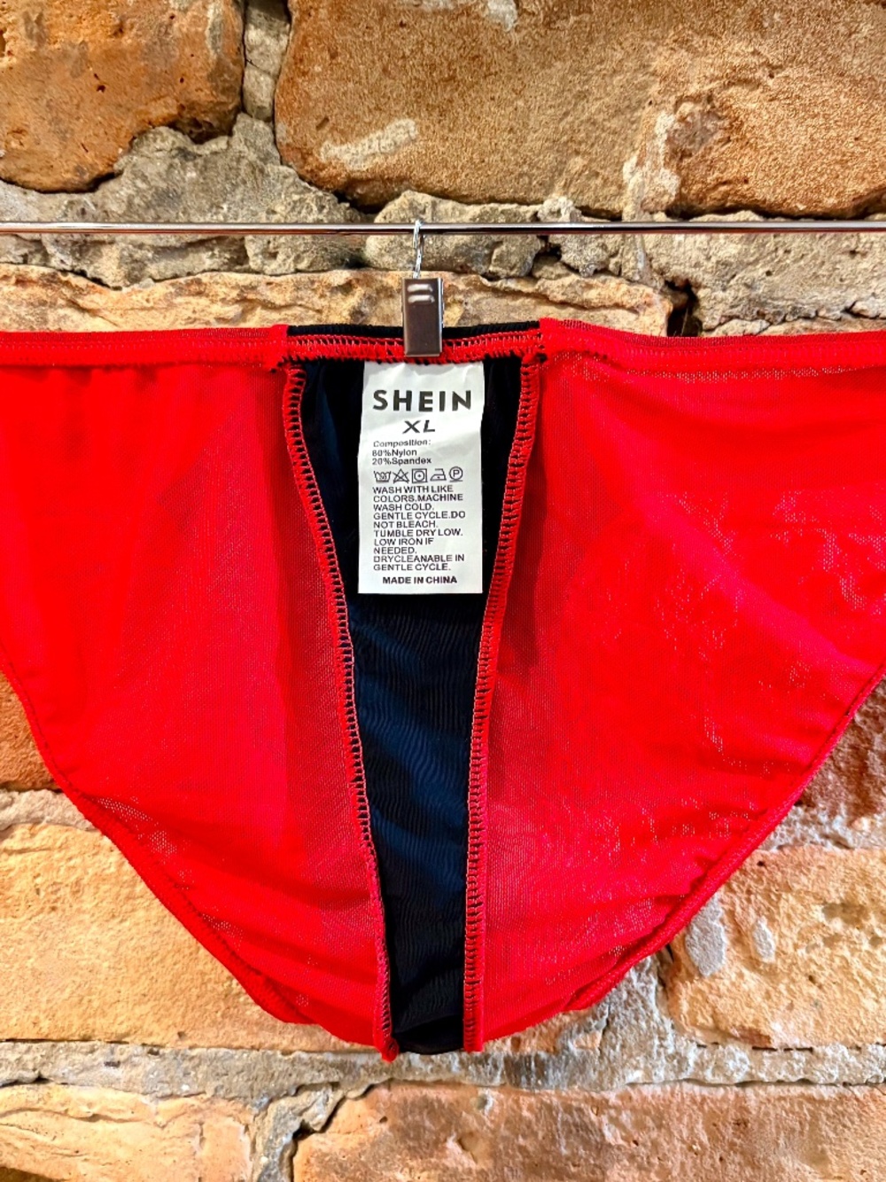 Shein New Mens Red And Black Semi-Sheer Brief Underwear - Picture 6 of 14